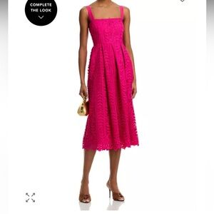 Aqua lace tank midi dress size S